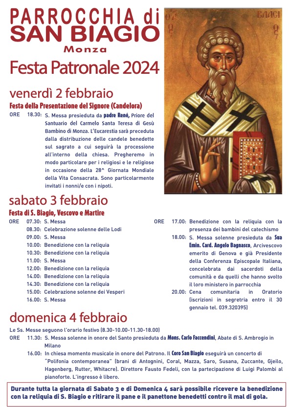 Festa Patronale di San Biagio 2024